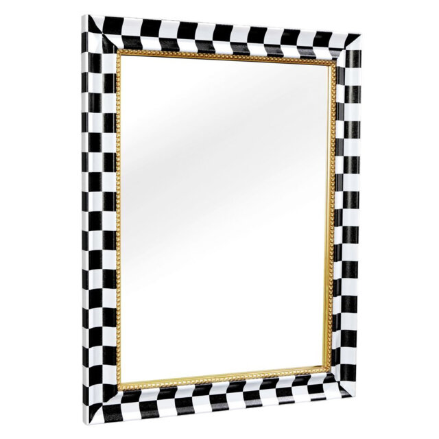 Leodore Solid Wood Rectangle Wall Mirror