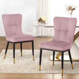 50cm H Tufted Upholstered Metal Upholstered Back Side Chair