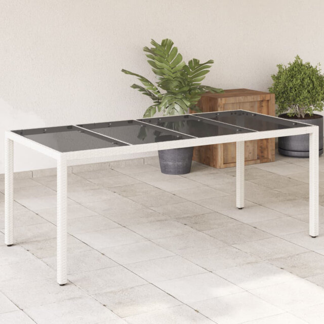 Airidas Rectangular Glass Outdoor Dining Table 90 cm D