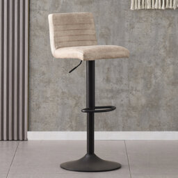 Tashina Vintage Suede Upholstered Bar Stool Height Adjustable Single 360 Swivel
