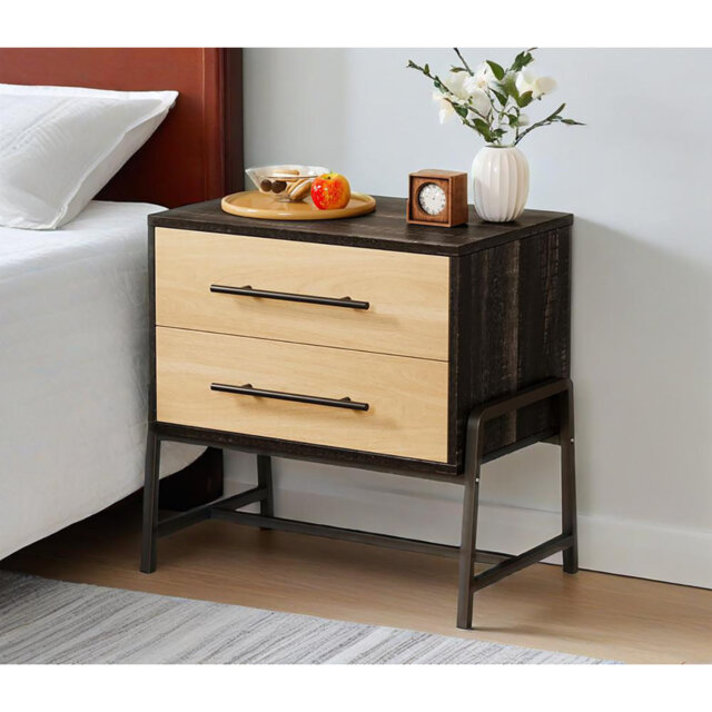 Nightstand With Drawers, Mid Century Modern Bed Side Table For Bedroom Living Room