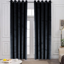 Pownal Crushed Velvet Eyelet Sheer Living Room Curtains