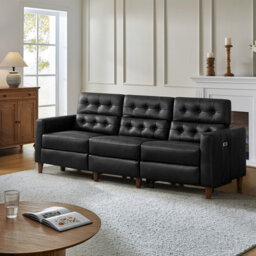 Gurdarshan Leather Dual-Motor Power Reclining Sofa
