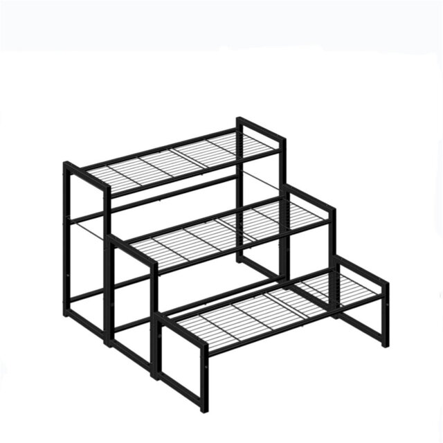 Versatile 3-Tier Metal Plant Stand for Indoor Outdoor Display
