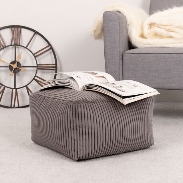 Bean Bag Bazaar Amara Corduroy Square Footstool