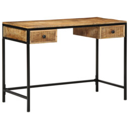 Solid Wood Top Metal Base Writing Desk