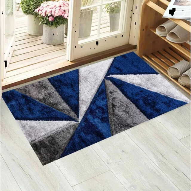Soft Shaggy Rugs Modern Geometric Design Large Area Rugs For Living Room Bedroom Thick Fluffy Floor Mats Small Door Mat