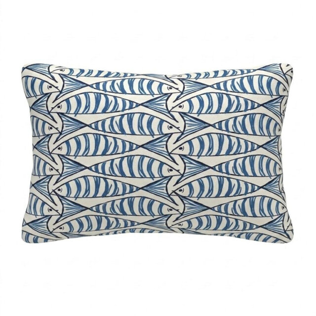 Animal Print Blue And White Cushion Cover