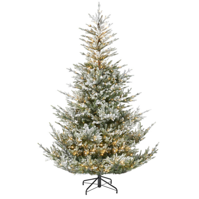 7' H Pre-Lit Snow Flocked Douglas Fir Christmas Tree