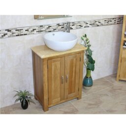 Cournoyer 650mm Single Bathroom Vanity with Vessel Ceramic Basin