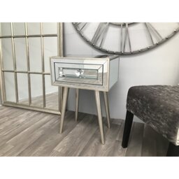 Ebony 46cm W Solid Wood Bedside Table