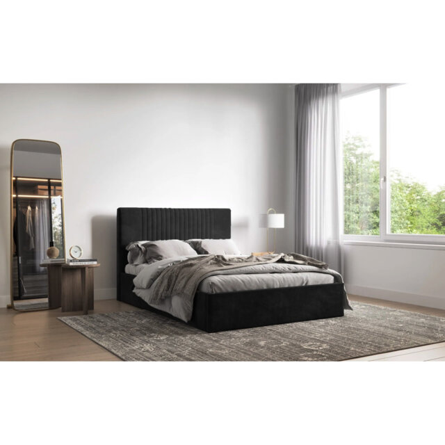 Malmo Kailua Upholstered Bed Frame - Plush Velvet with Headboard and Sprung Slats