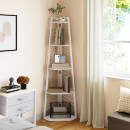 160cm H x 35cm W Metal Corner Bookcase