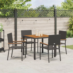5 Piece Garden Dining Set Poly Rattan