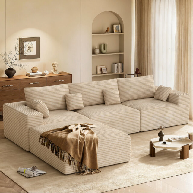 3 Seater Fabric Corner Sofa