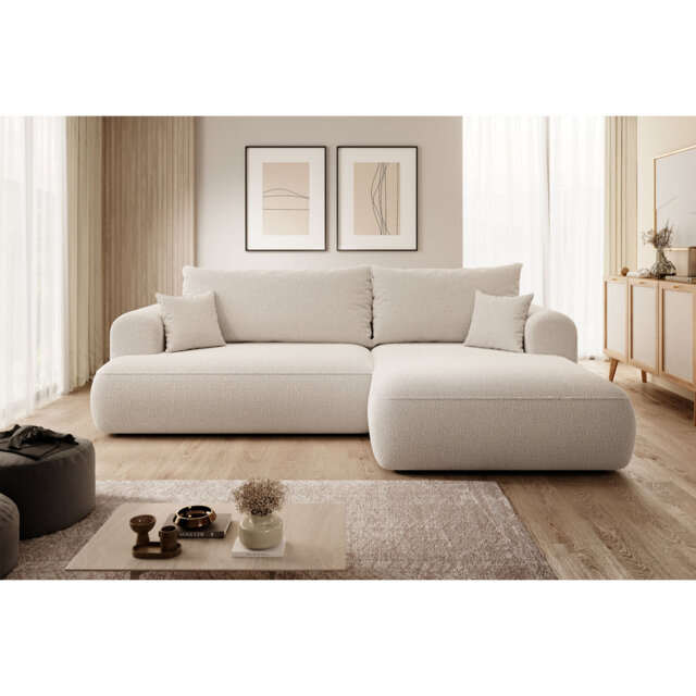 Aian 3 Seater Chaise End Sofa with Storage