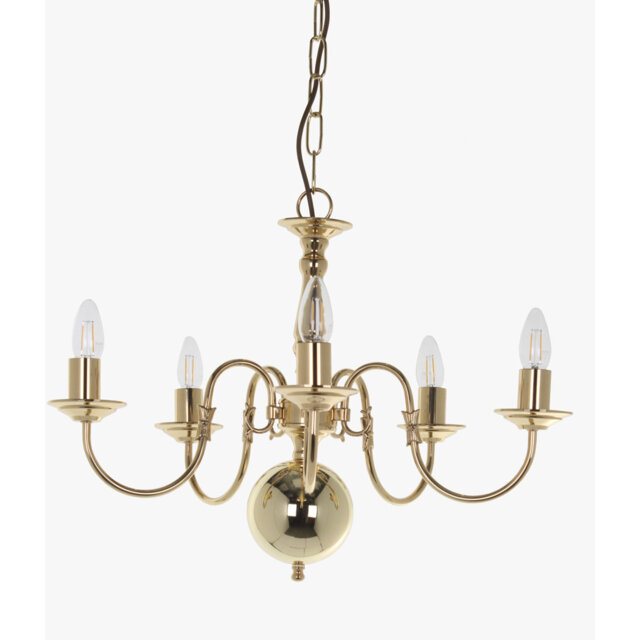 Roosevelt 5 - Light Candle Style Chandelier