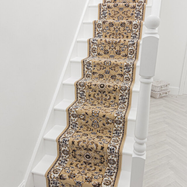 Persian Tan Stair Runner â Soft & Durable Carpet Runner for Stairs & Staircases, Multiple Lengths