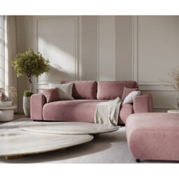 Three-seater square arm sofa