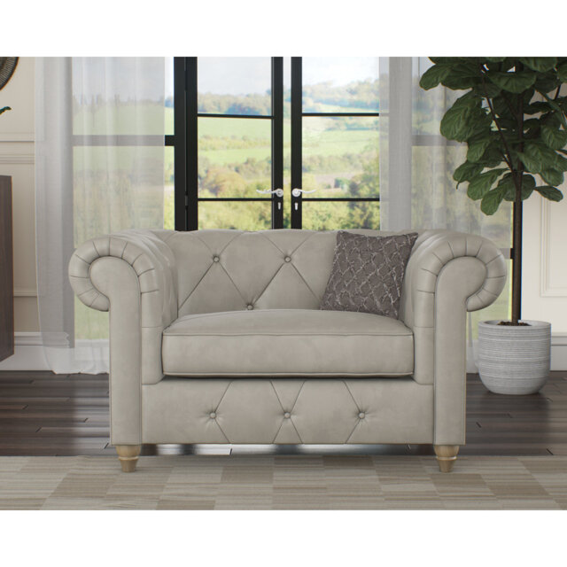 MELROSE SNUGGLE CHAIR STONE GREY WASHED OAK FEET