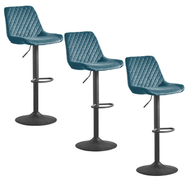 Aaminah Swivel Adjustable Height Velvet Bar Stool