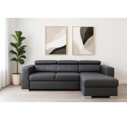 Aana Faux Leather Corner Sofa Bed