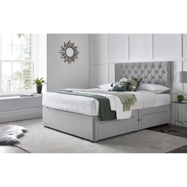 "Crosslin Divan Bed with 24"" Headboard on Struts"