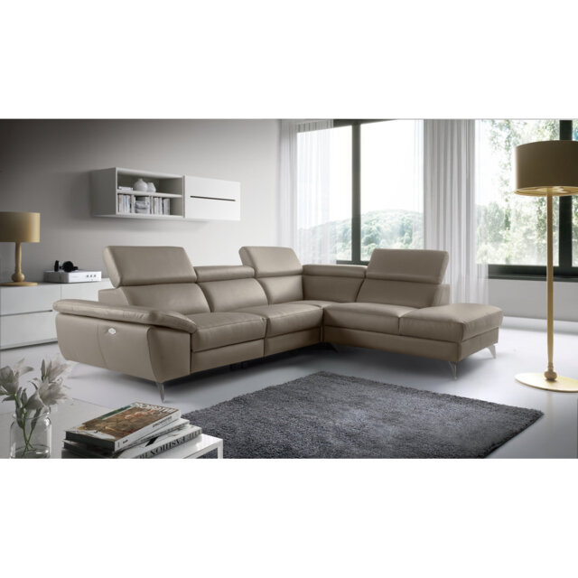 La Crosse Genuine Leather Electric Reclining Corner Sofa