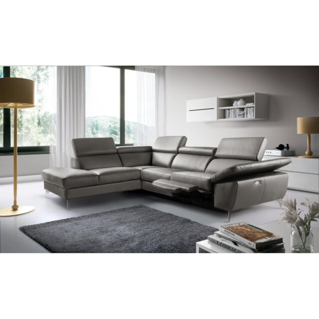 La Crosse Genuine Leather Electric Reclining Corner Sofa