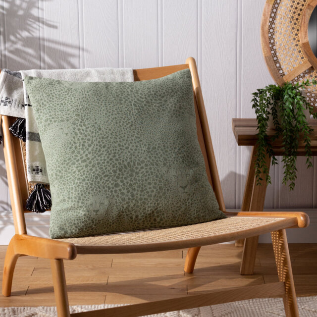 Furn. Hidden Cheetah Cushion Cover, Cotton, Honey