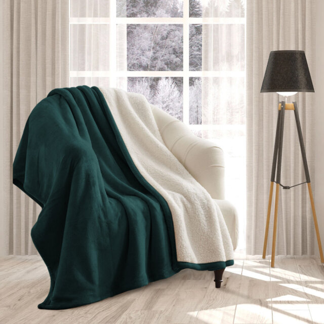 Reversible Sherpa Fleece Blanket - Ultra-Soft, Warm & Cozy All-Season Comfort