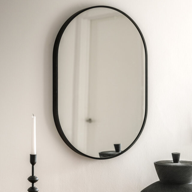 Lottie Oval Metal Framed Wall Mounted Accent Mirror