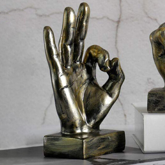 Polyresin Hand Gesture Desk Statues Finger Sculpture Decor by Wayfair ...