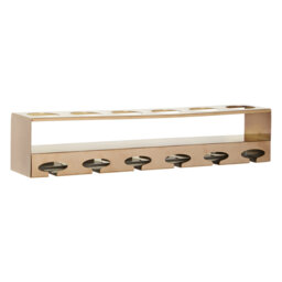 Bladwell 6 Bottle Wall Mounted Wine Bottle & Glass Rack in Rose Gold