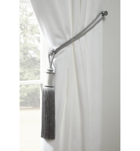 Jayda Charcoal Polyester 60cm Curtain Holdback/Tieback