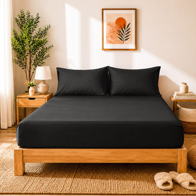 40cm Extra Deep Fitted Sheet - Luxury Microfiber Deep Pocket Bed Sheet Secure Fit