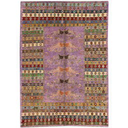 Geometric Hand Knotted 207cm X 287cm Area Rug