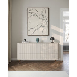 Chest of Drawers with Fluted Fronts and Six Drawers