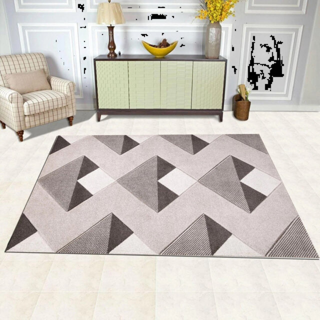 Stylish Luxury Area Rug Diamond Style Zigzag Rugs For Living Room Bedroom Rug Soft Non Shedding Area Rug