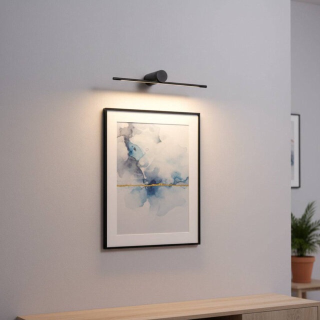 UltraBeam 6 Watt Picture Wall Light Fitting Black Finish 3000k Warm White LED 500mm Wide