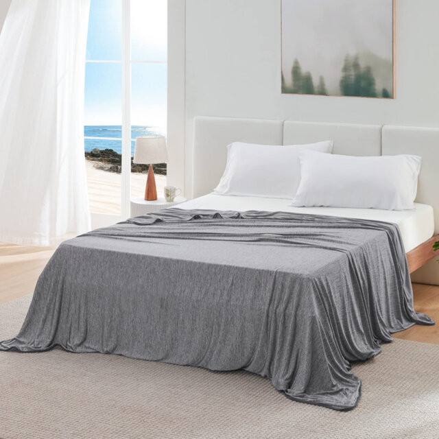 Bedsure Bamboo Rayon Dual Sided Cooling Blanket with Arc Chill Tech Summer Bedding