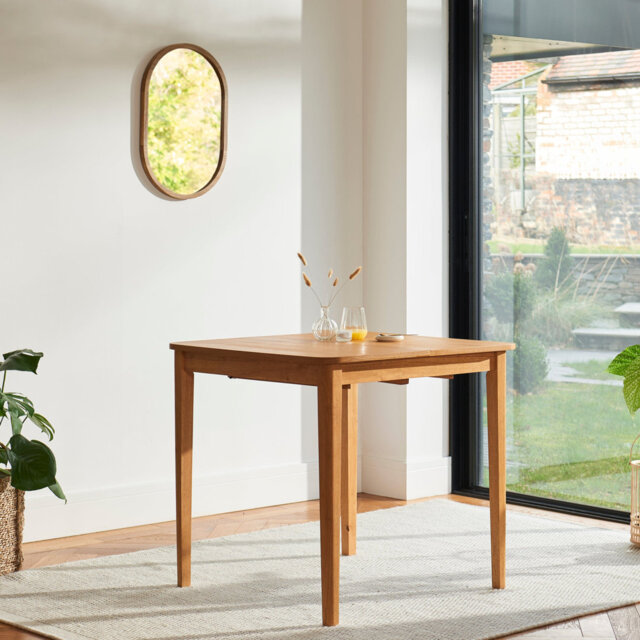 Whitewash Oak Extending Dining Table - Small