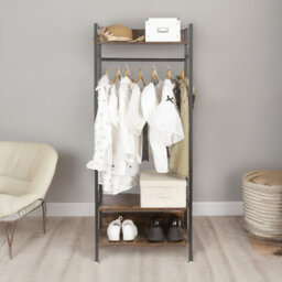 60cm Industrial Heavy Duty Metal Open Wardrobe With Shelves