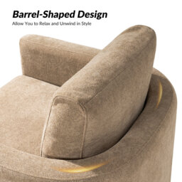 Nicha Modern Feather Blend Solid Wood Swivel Barrel Chair With Deep Seat Set Of 2