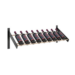 Wine Wall Presentation Row Wine Rack (9 Bottles, Matte Black Frames With Matte Black Rods)