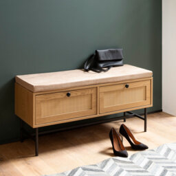 Polyester Blend Upholstered Storage Bench