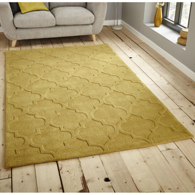 Hong Kong area rug Hand Tufted Rectangle Yellow