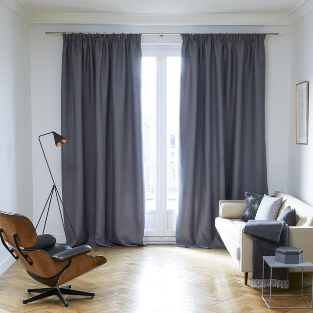 Lina Pencil Pleat Blackout Thermal Single Curtain