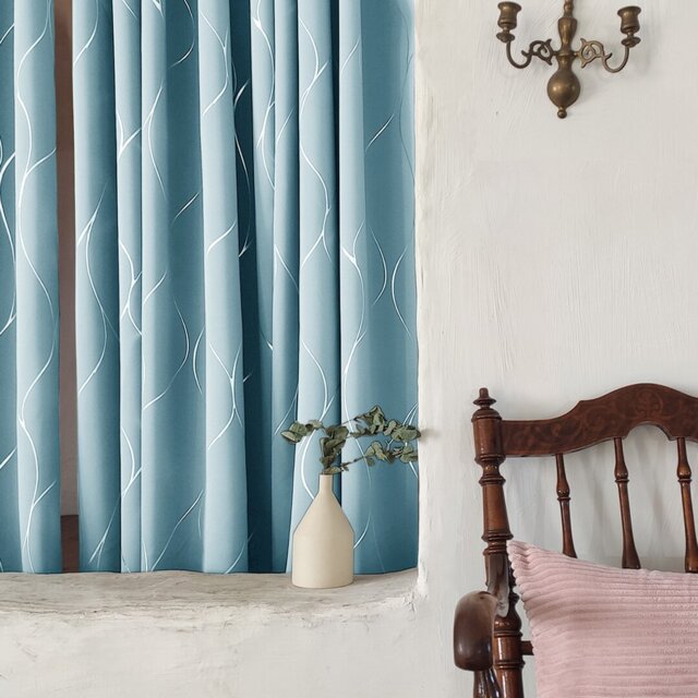 Seligman Wave Foil Printed Room Darkening Thermal Curtains