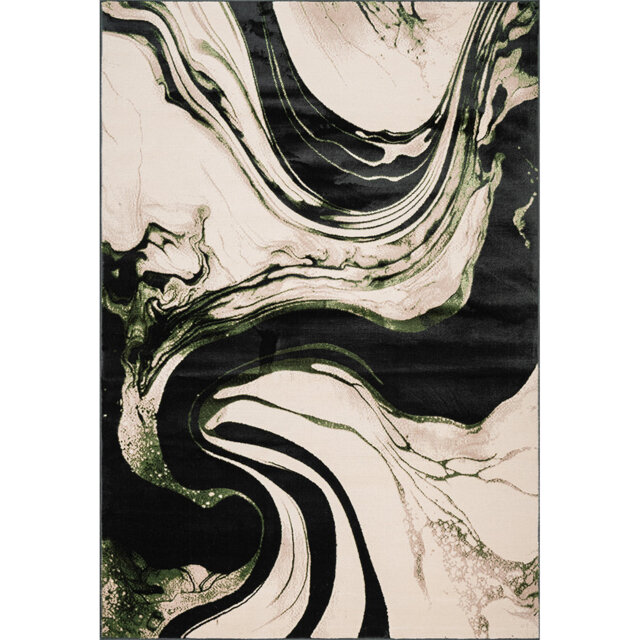 Modern Abstract Area Rug – 100% Polyester, Antistatic, Soil & Water Repellent, Colourfast Living Room Carpet